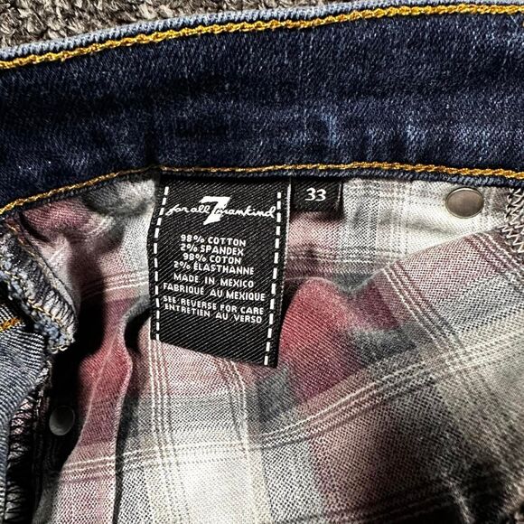 7 For All Mankind Standard Jeans Men’s Size 33 Dark Wash Stretch Denim - Picture 6 of 6